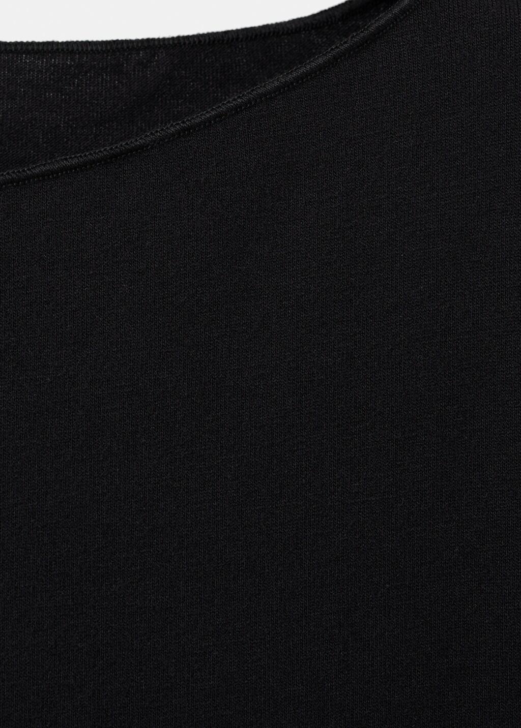 Black Boat Neck T-Shirt, 0201_99, large image number 1
