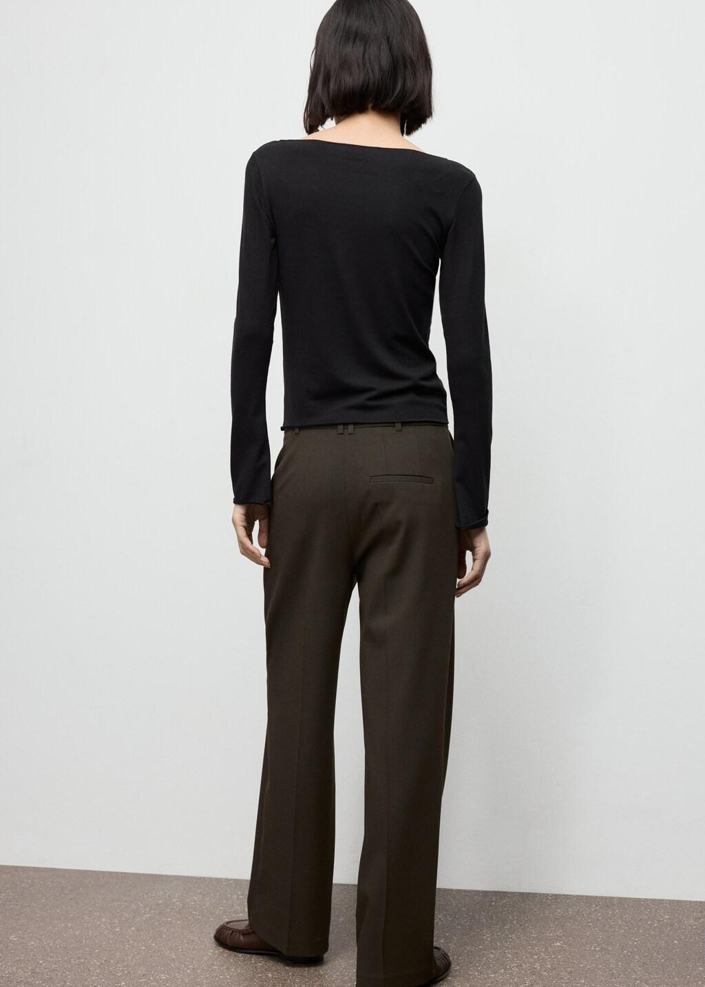 Black Boat Neck T-Shirt, 0201_99, medium