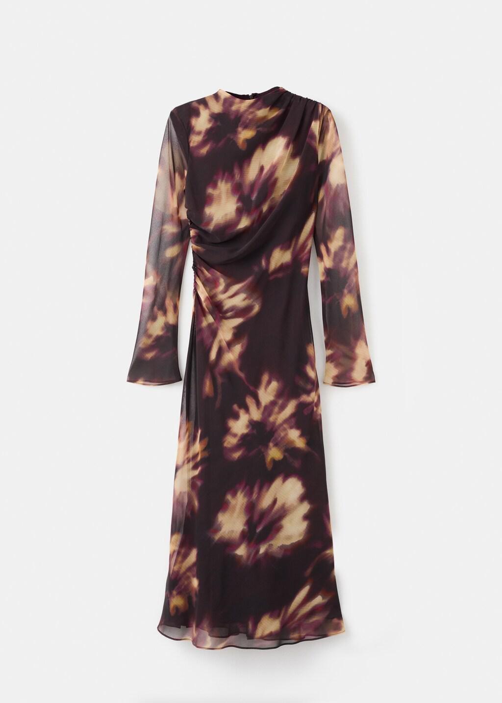 Red Tie-Dye Ruched Dress, 0201_78, large image number 6