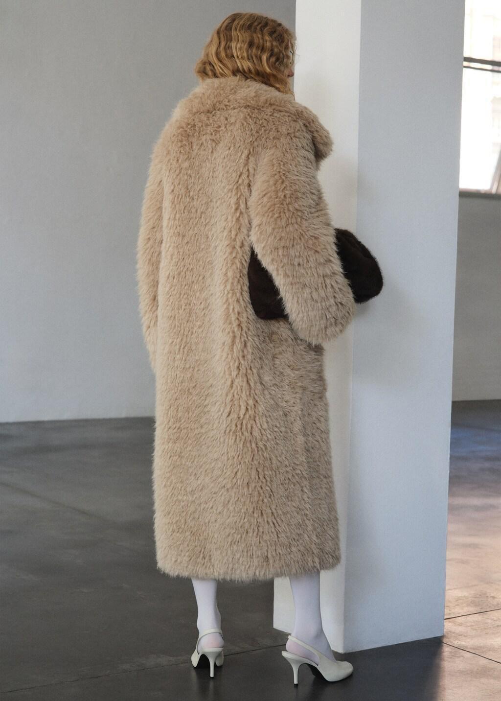 LIGHT BEIGE Long faux-fur coat, Light Beige, large image number 2