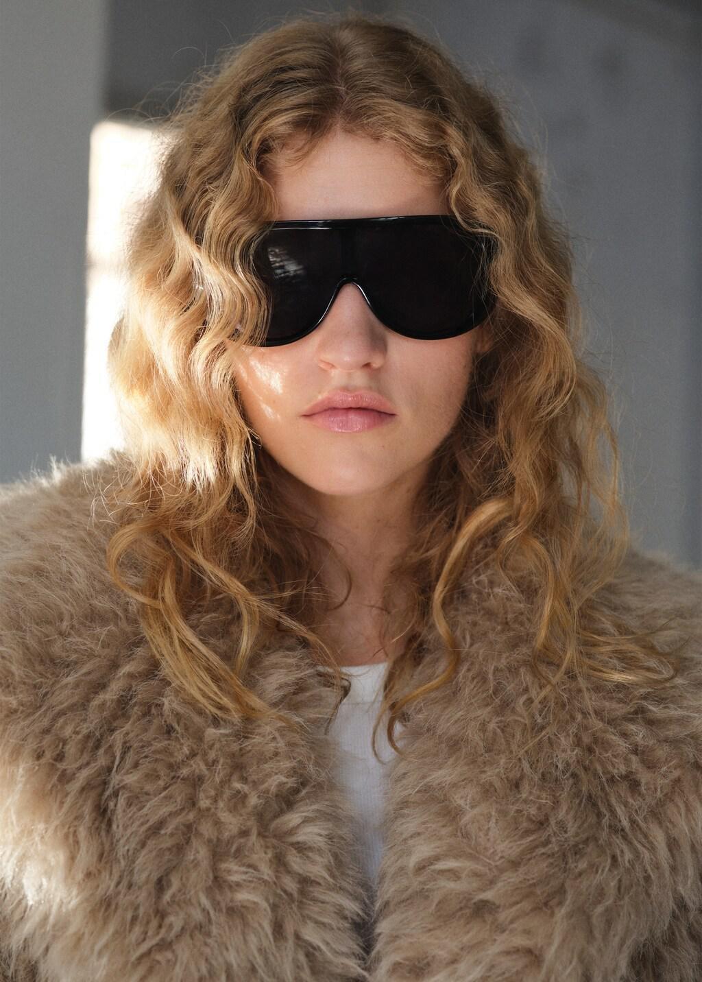 LIGHT BEIGE Long faux-fur coat, Light Beige, large image number 3