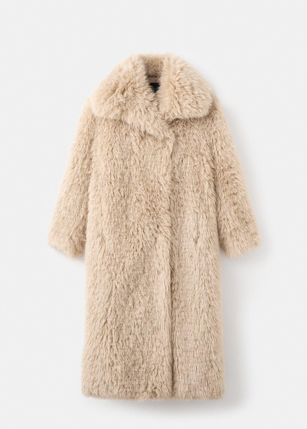 LIGHT BEIGE Long faux-fur coat, Light Beige, large image number 5