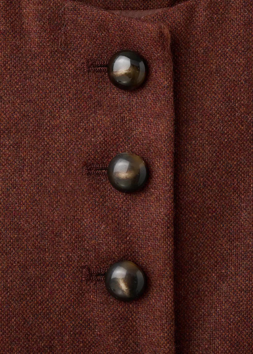 MEDIUM BROWN Wool-blend gilet with buttons, 0201_31, large image number 1