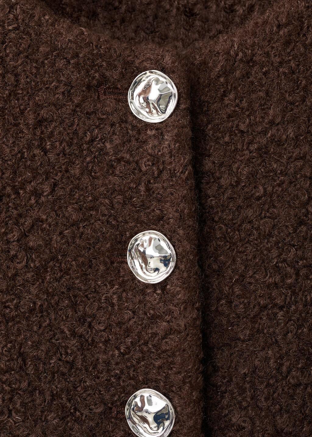 BROWN Boucl&eacute; jacket with jewel buttons, 0201_30, medium