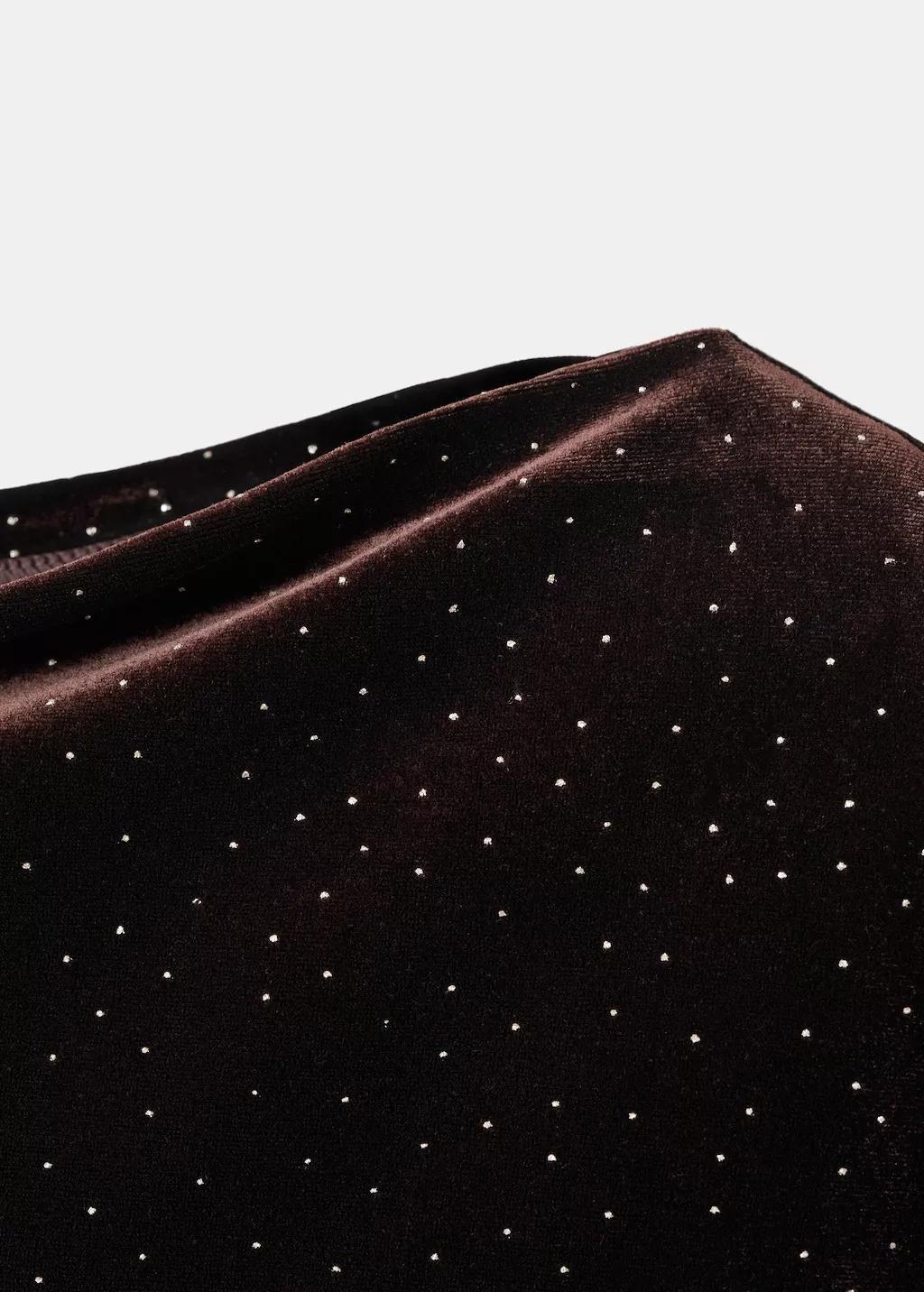 Asymmetrical Velvet Dress With Shiny Details, 0201_30, large image number 1