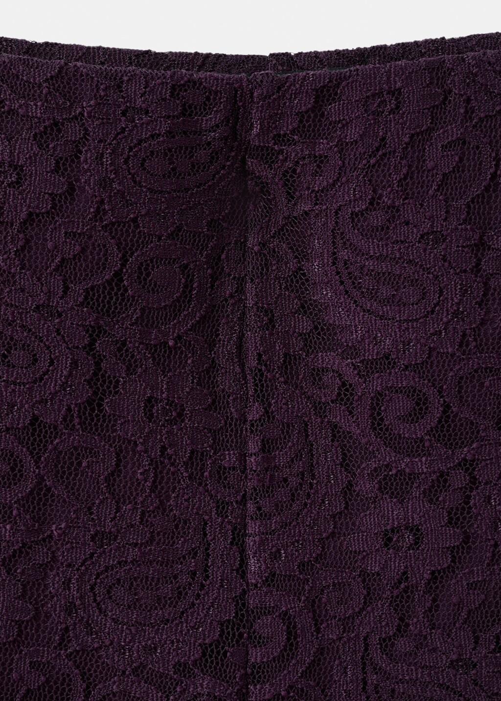 Red Straight-Fit Lace Trousers, Dark Red, large image number 1