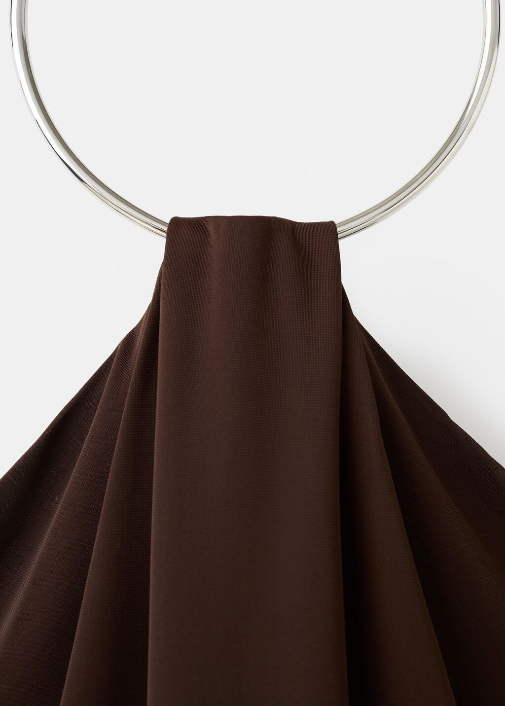 Brown Choker Neck Dress, 0201_30, large image number 4