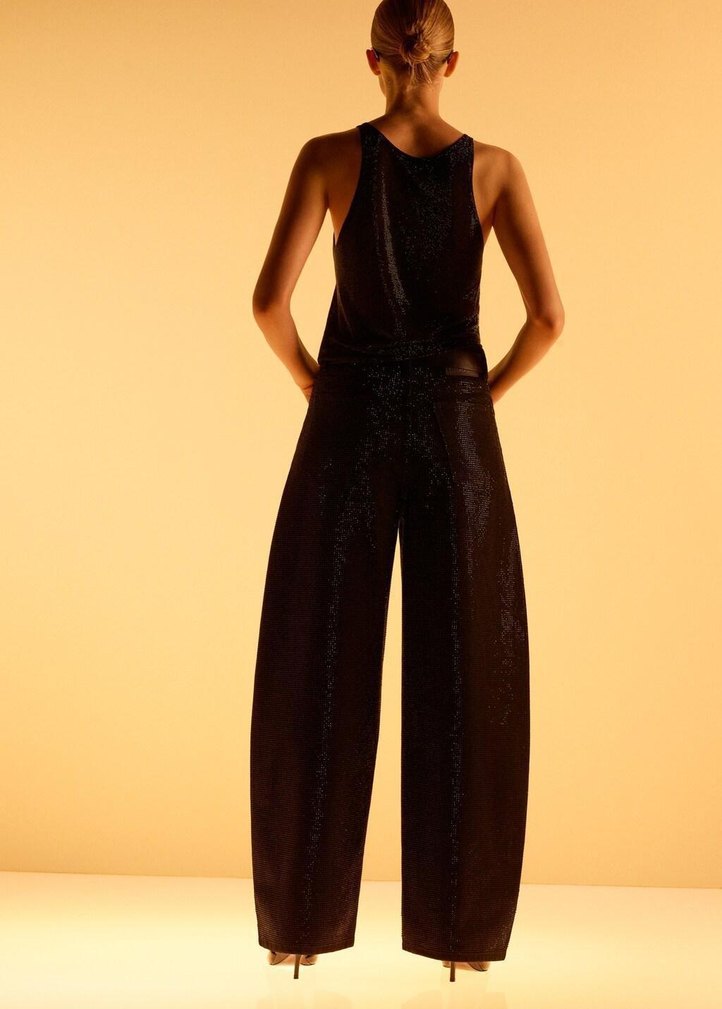 Open Grey Balloon Jeans With Rhinestones, 0201_TN, medium