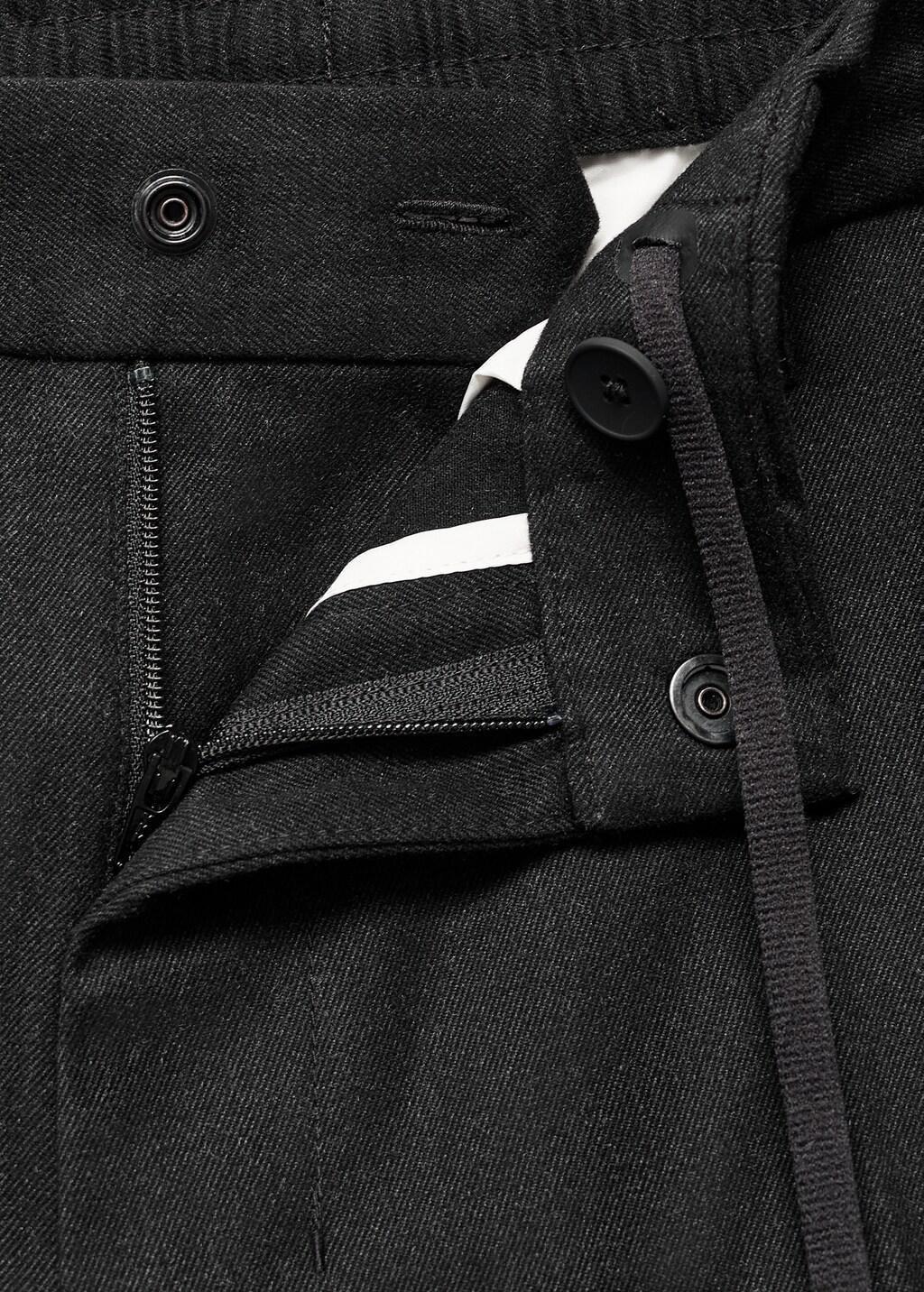 Grey Slim-Fit Thermolite Flannel Trousers, Dark Grey, large image number 1