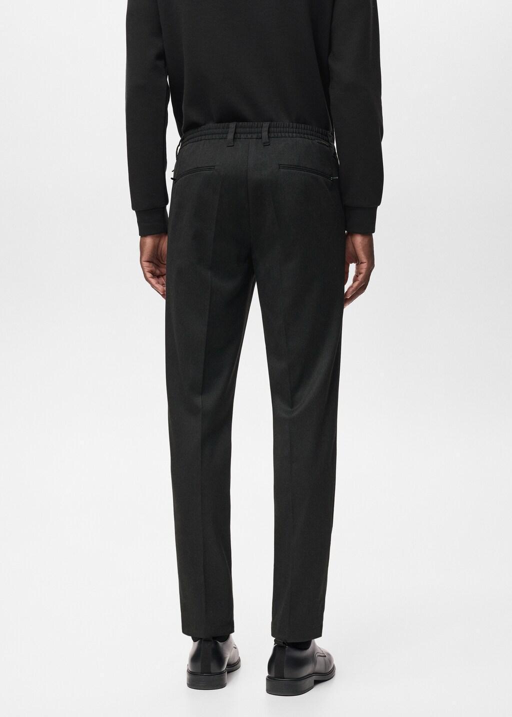 Grey Slim-Fit Thermolite Flannel Trousers, Dark Grey, medium