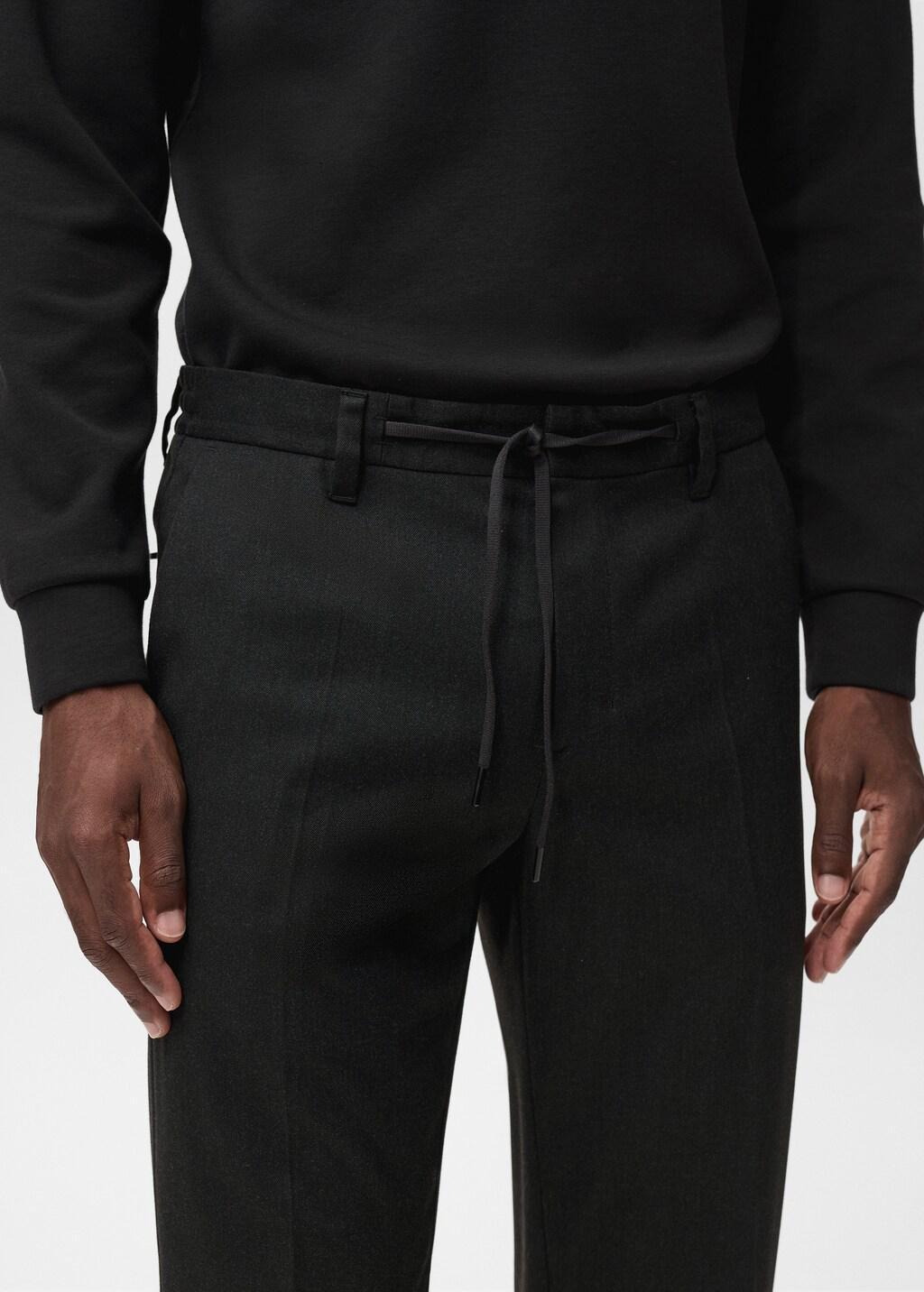 Grey Slim-Fit Thermolite Flannel Trousers, Dark Grey, large image number 4