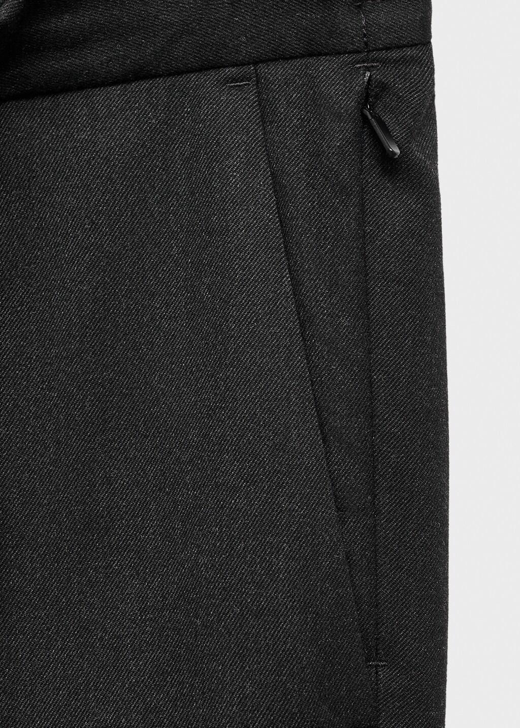 Grey Slim-Fit Thermolite Flannel Trousers, Dark Grey, large image number 5