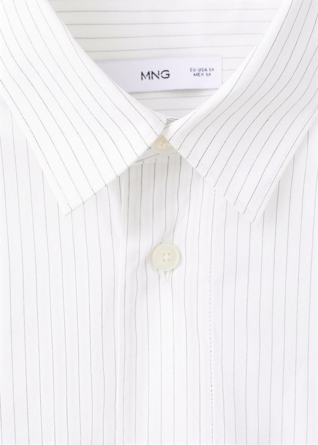 White Cotton Striped Relaxed-Fit Shirt, White, large image number 1