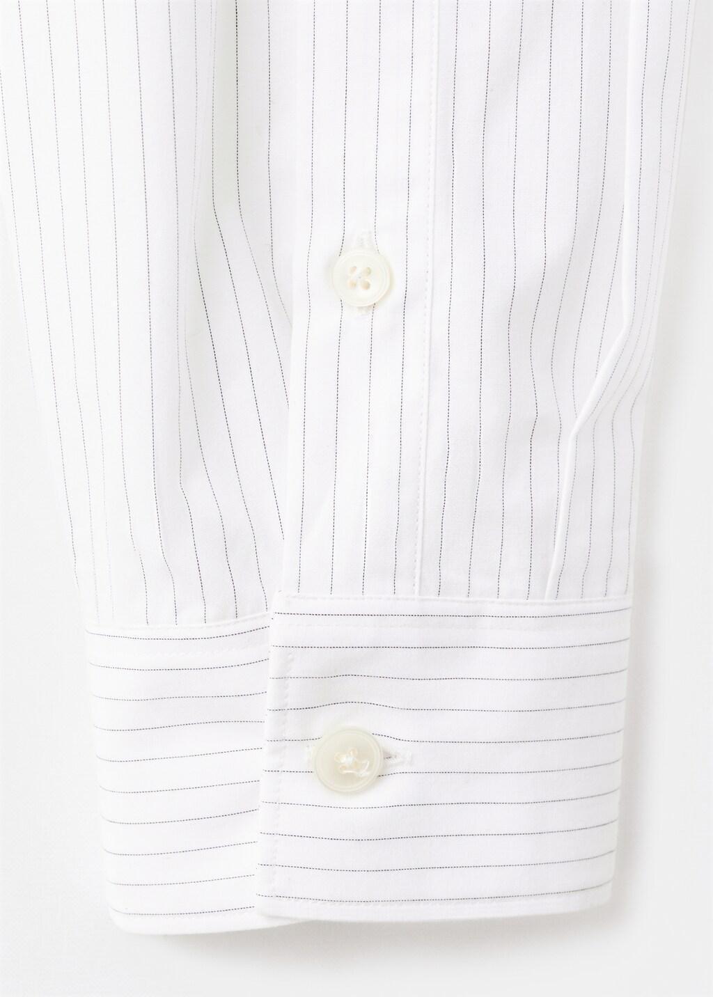White Cotton Striped Relaxed-Fit Shirt, White, large image number 5