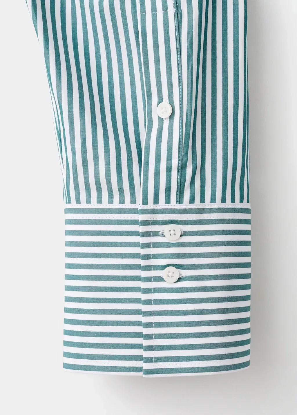 Green Oversize Striped Shirt, Green, large image number 5