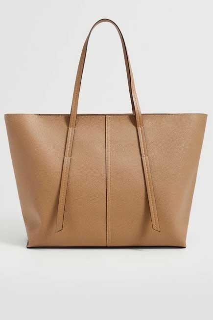 Medium Brown Pebbled Shopper Bag, Women, , large image number 0