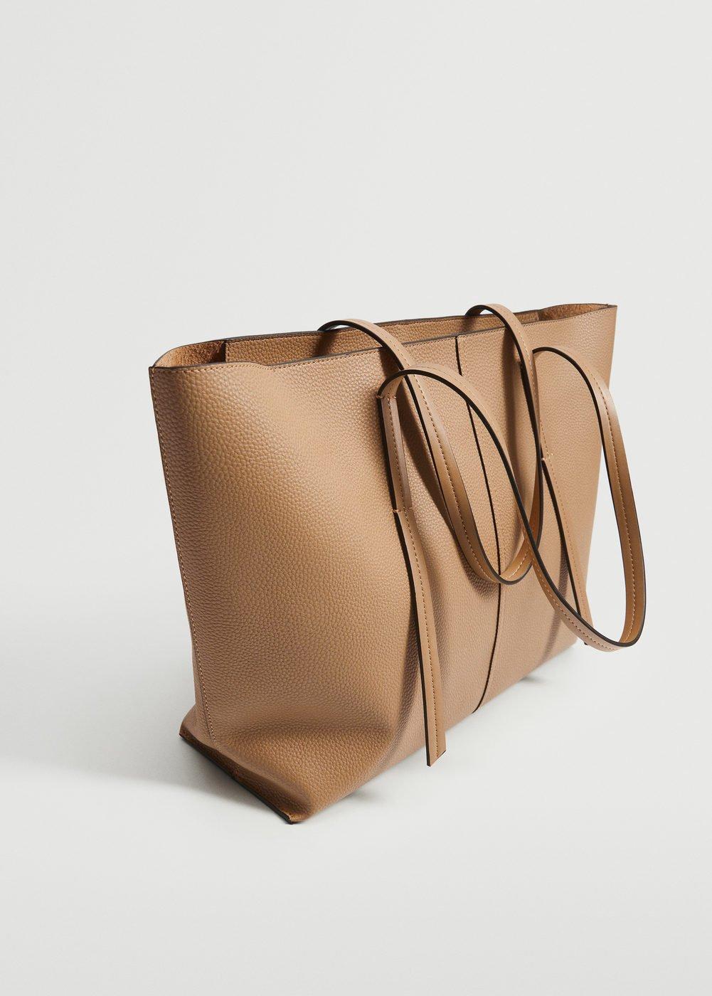 Medium Brown Pebbled Shopper Bag, Women, , large image number 1