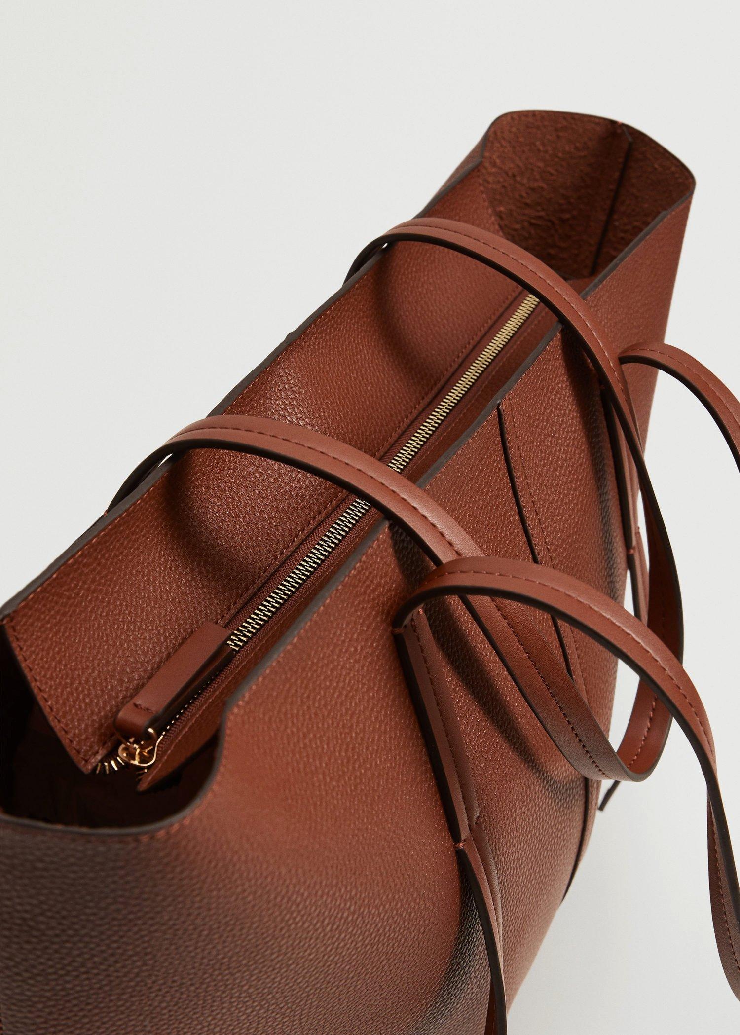 Brown Pebbled Shopper Bag, Women, , large image number 3