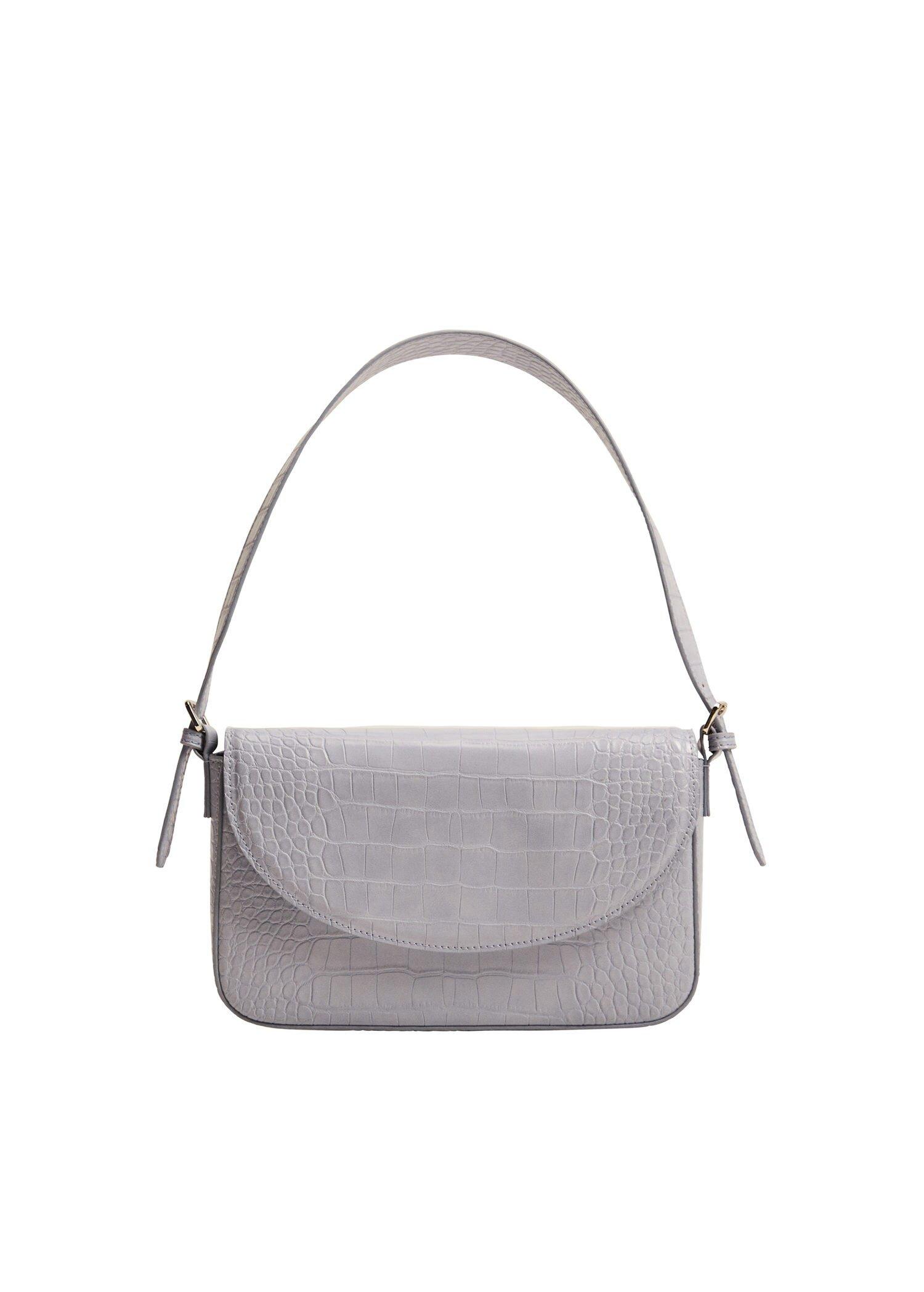 Lt-Pastel Purple Croc-Effect Baguette Bag, Women, , large image number 1