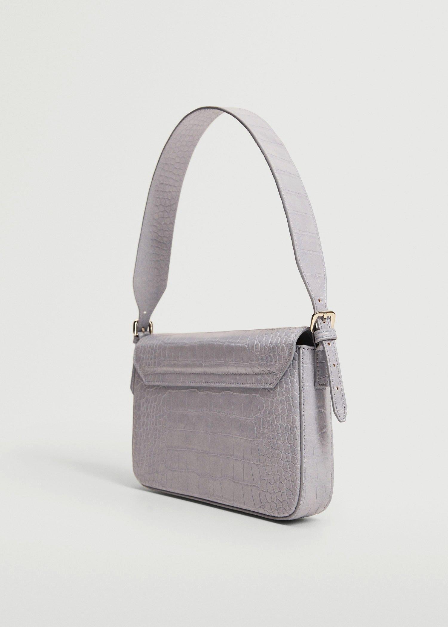 Lt-Pastel Purple Croc-Effect Baguette Bag, Women, , large image number 2