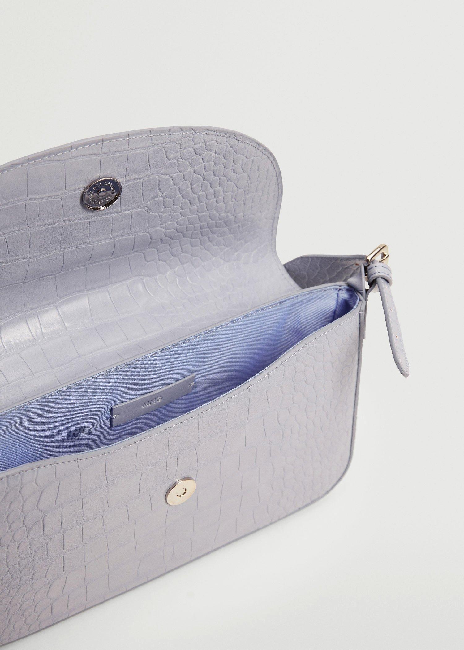 Lt-Pastel Purple Croc-Effect Baguette Bag, Women, , large image number 3