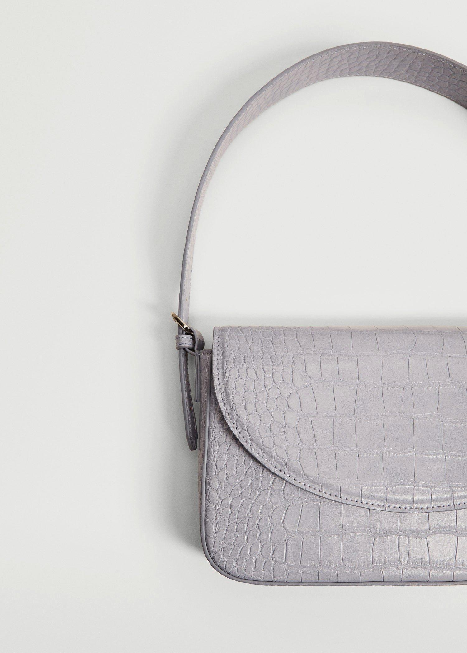 Lt-Pastel Purple Croc-Effect Baguette Bag, Women, , large image number 4