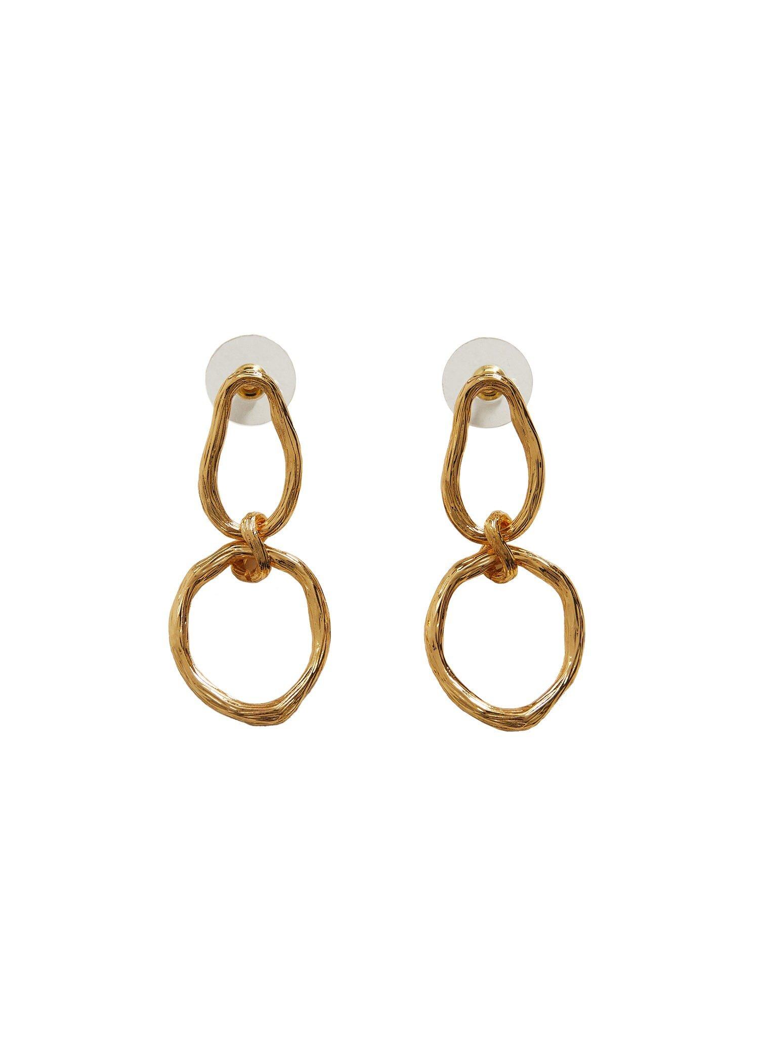 Gold Asymmetric Earrings, Women, , large image number 1