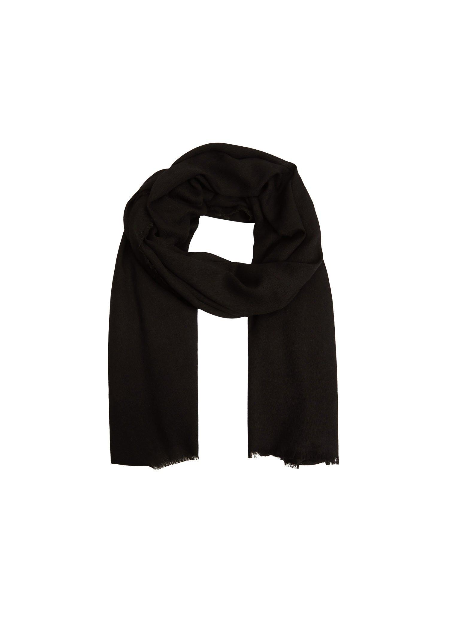 Black Textured Scarf, Women, , large image number 0