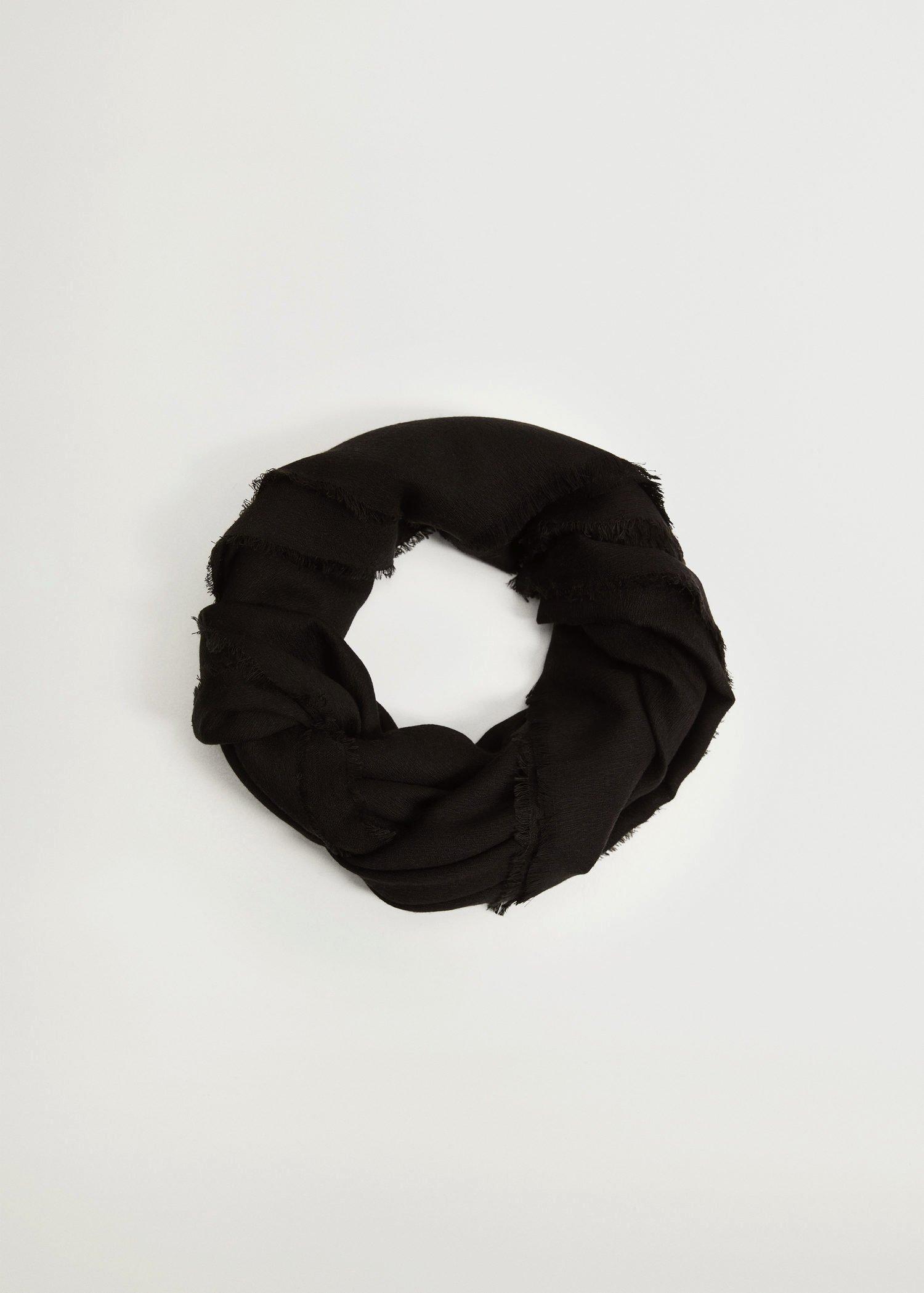 Black Textured Scarf, Women, , large image number 1