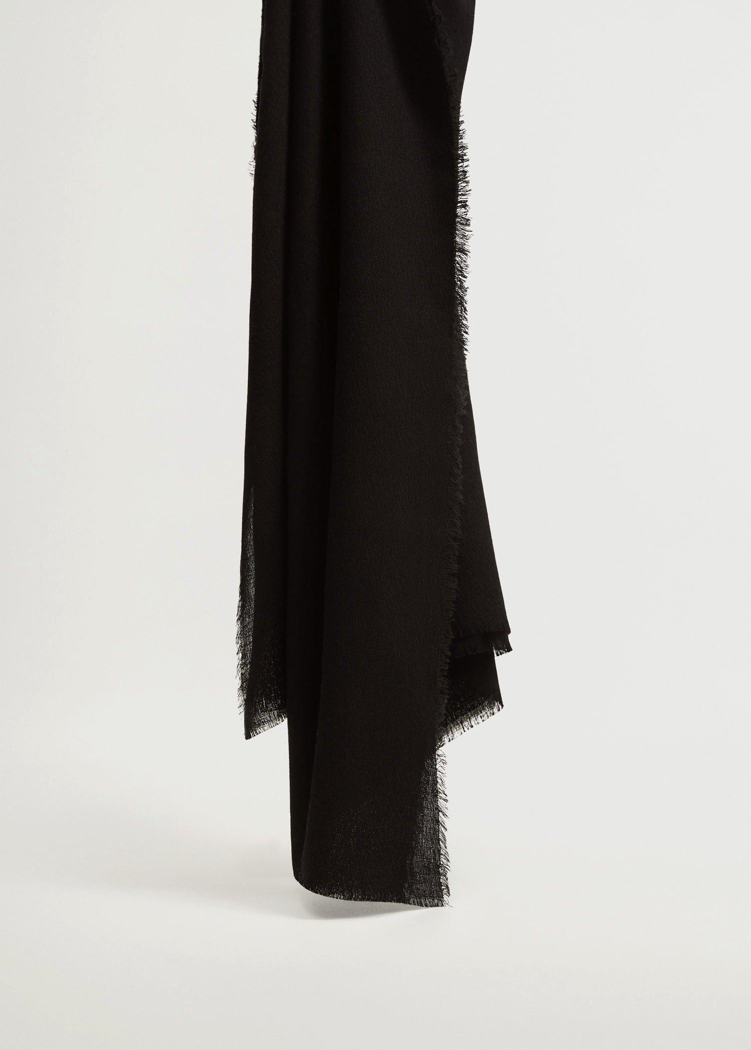 Black Textured Scarf, Women, , large image number 2