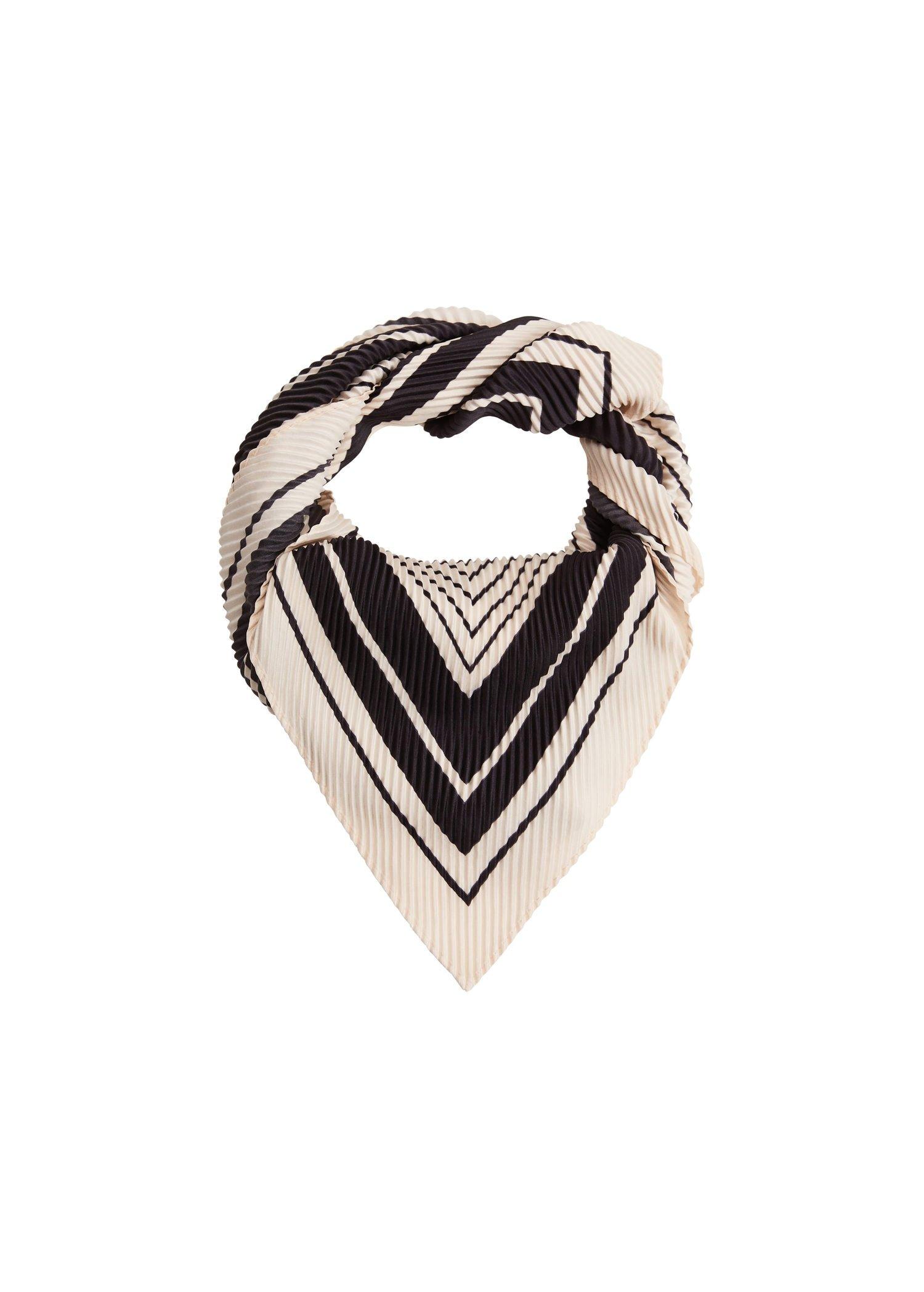 Black Striped Printed Scarf, Women, , large image number 2
