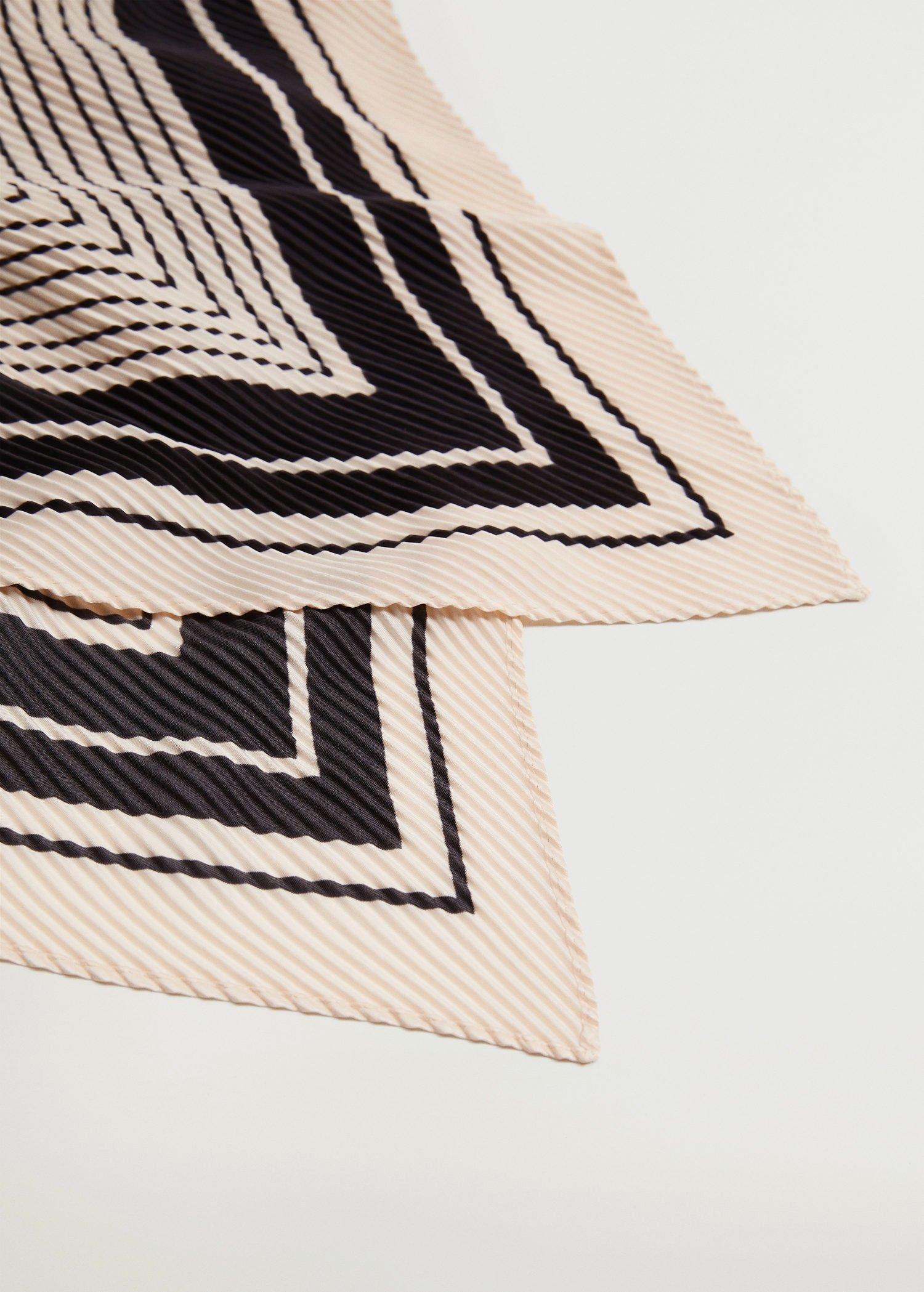 Black Striped Printed Scarf, Women, , large image number 3
