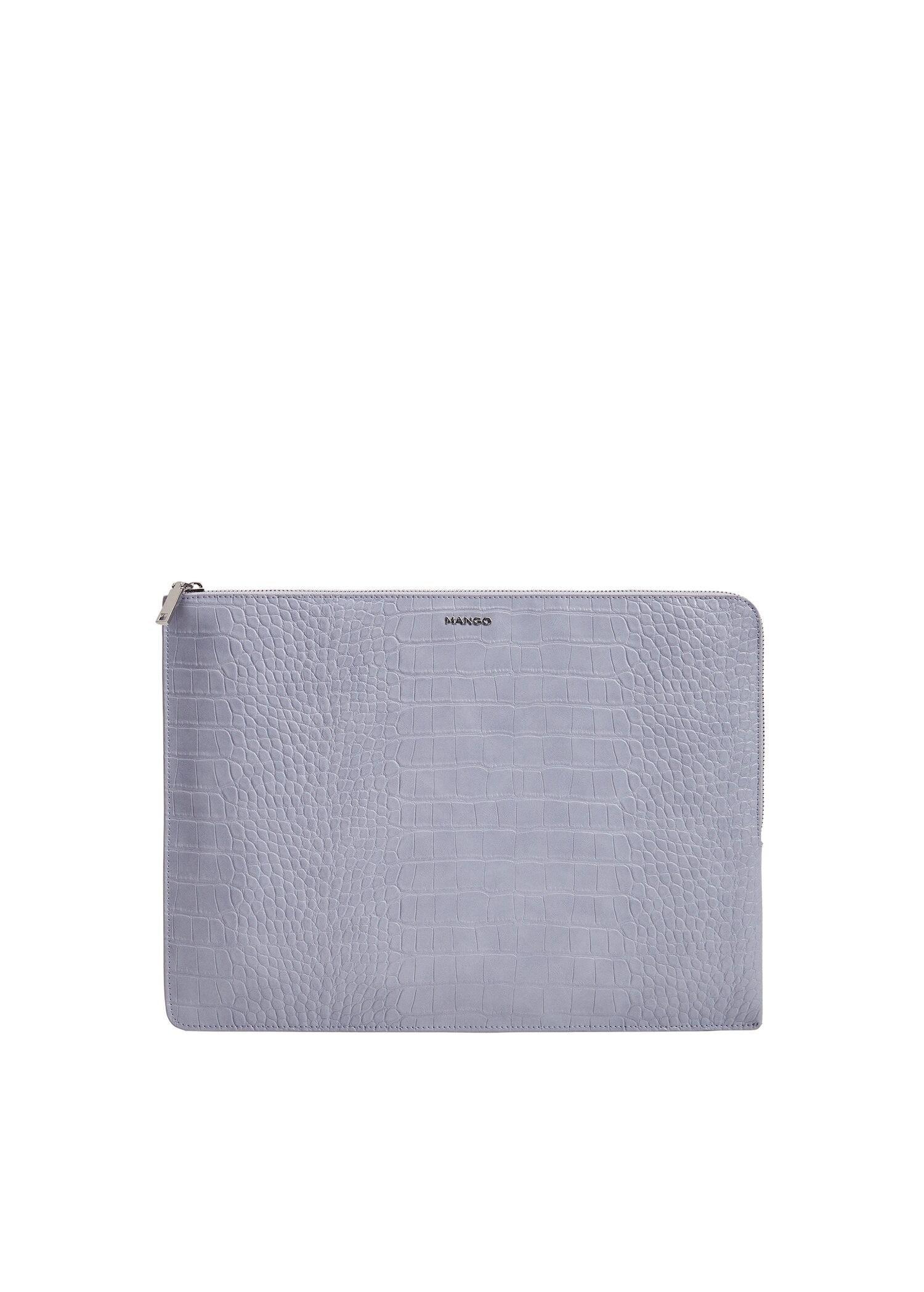 Lt-Pastel Purple Croc-Effect Laptop Case, Women, , large image number 0