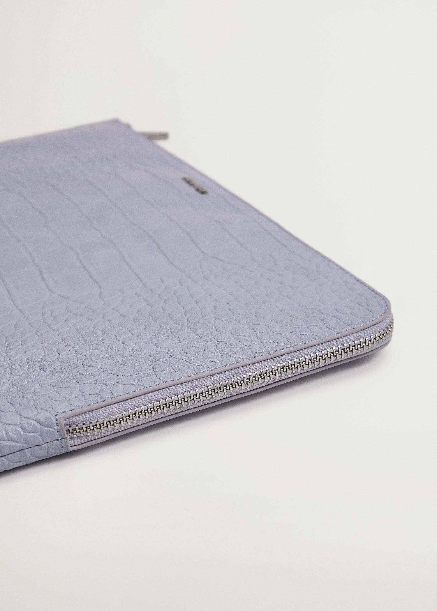 Lt-Pastel Purple Croc-Effect Laptop Case, Women, , large image number 2