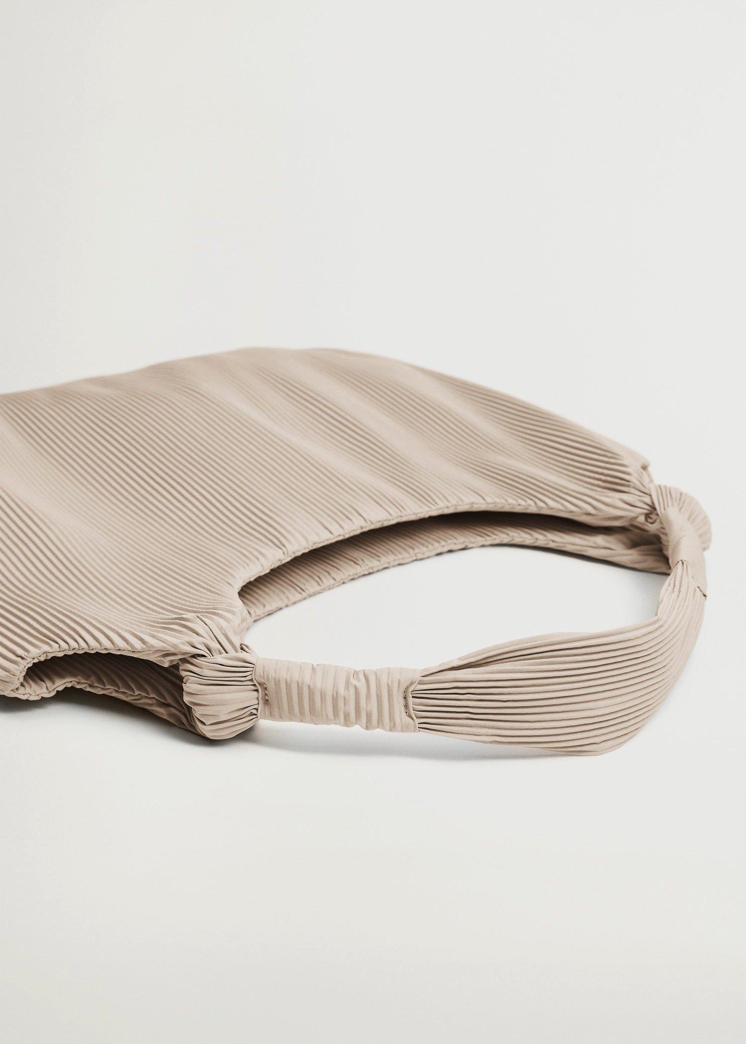 Light Beige Pleated Bucket Bag, Women, , large image number 3