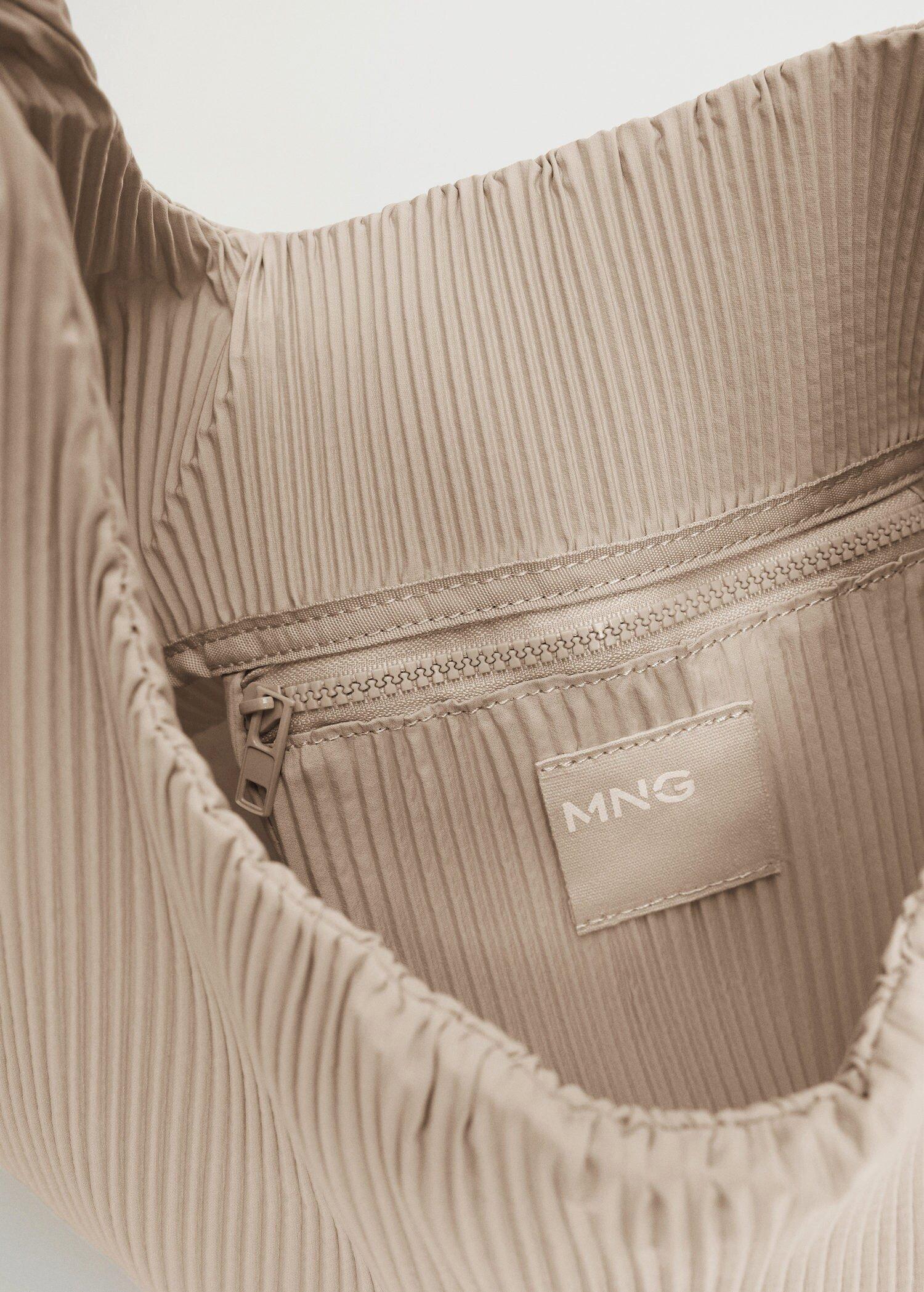 Light Beige Pleated Bucket Bag, Women, , large image number 5