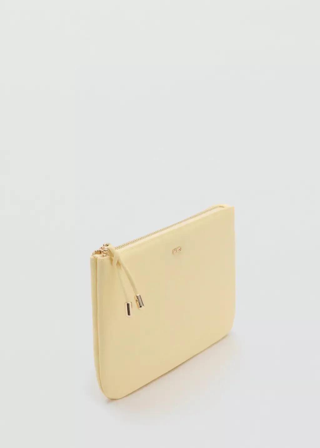 Yellow Zipped Nylon Cosmetics Bag, Yellow, large image number 0