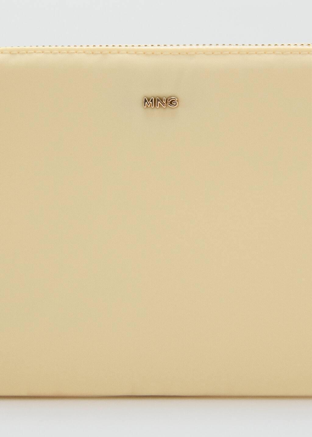 Yellow Zipped Nylon Cosmetics Bag, Yellow, large image number 1