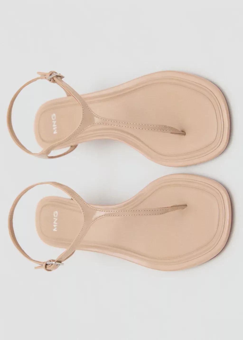 Beige Kitten Heel Sandals With Straps, , large image number 2