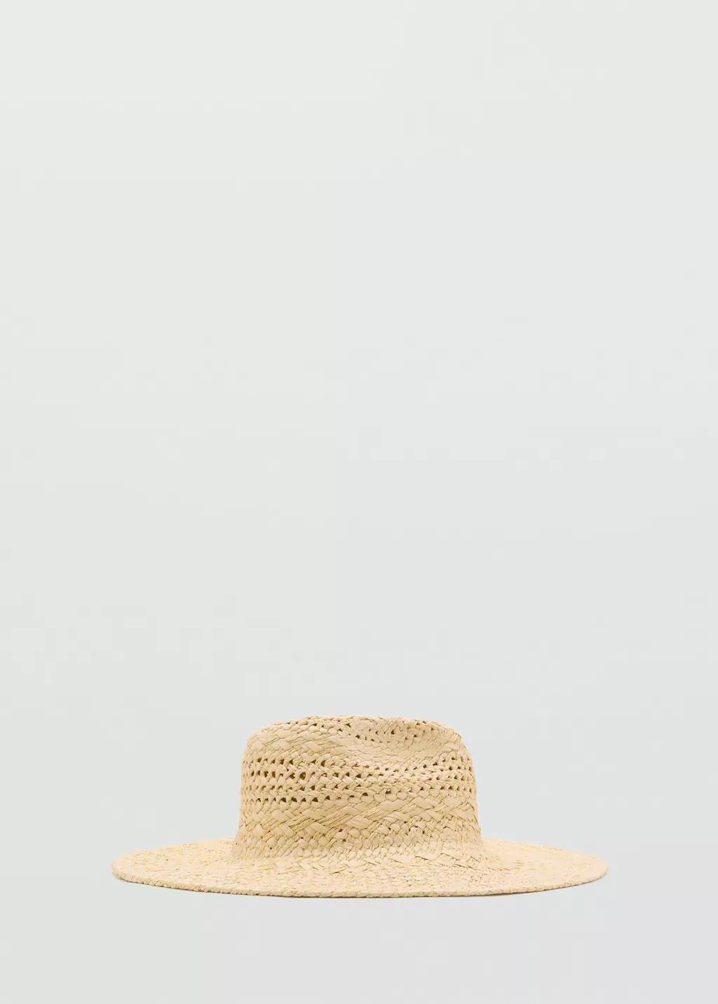 Beige Natural Fibre Hat With Openwork Details, Light Beige, large image number 3