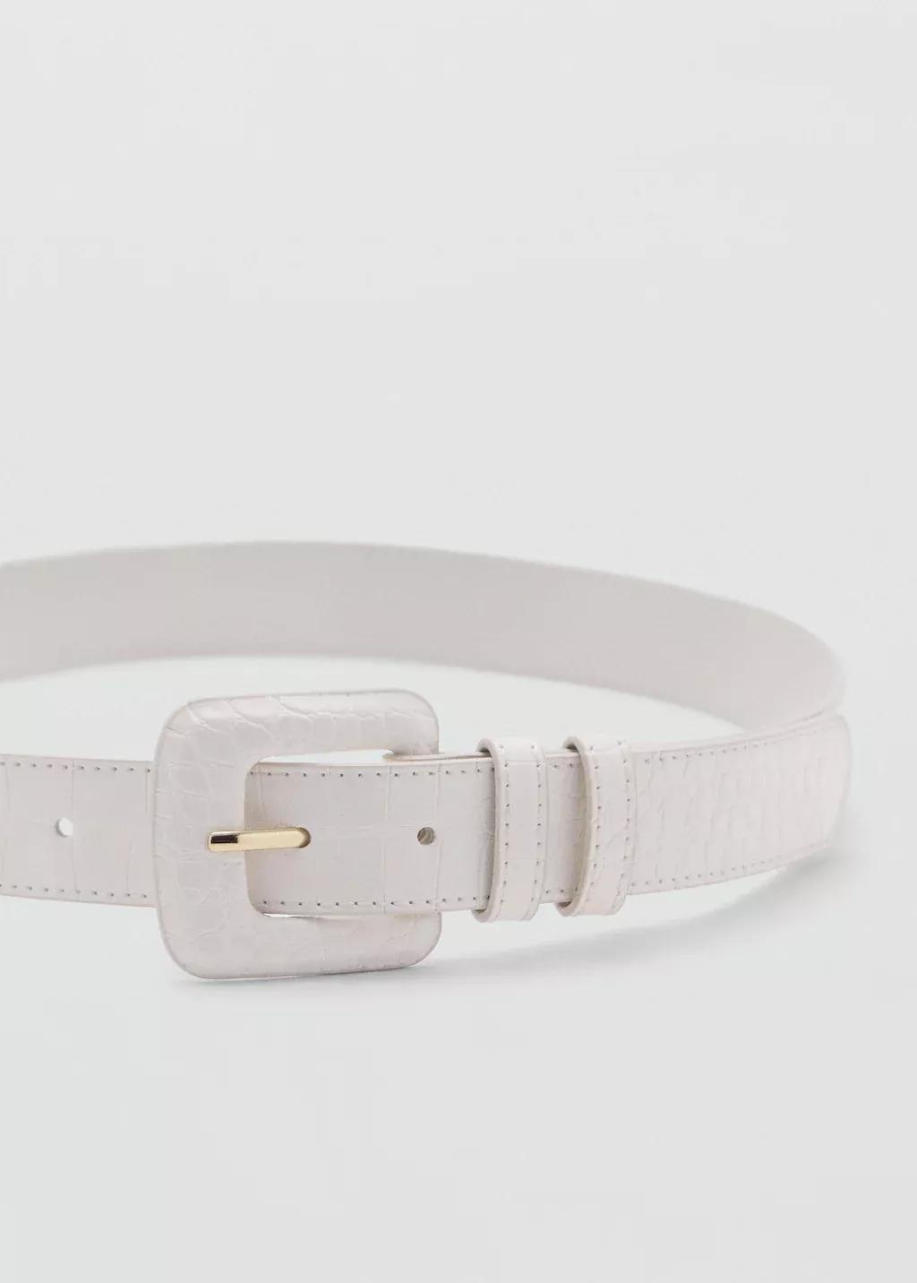 Beige Crocodile-Effect Belt, , large image number 0
