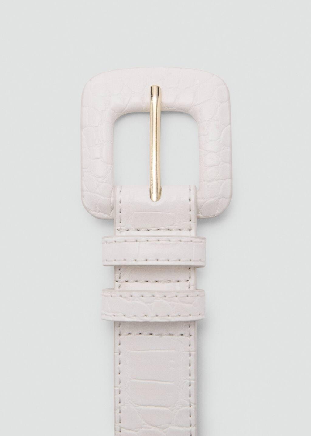 Beige Crocodile-Effect Belt, , large image number 1