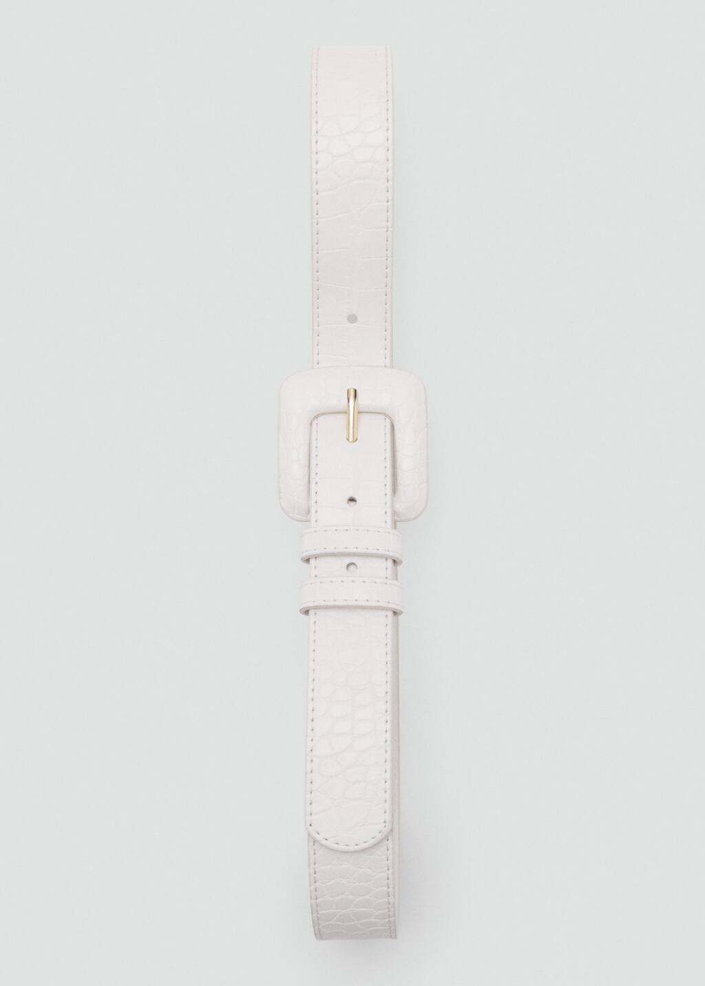 Beige Crocodile-Effect Belt, , large image number 2