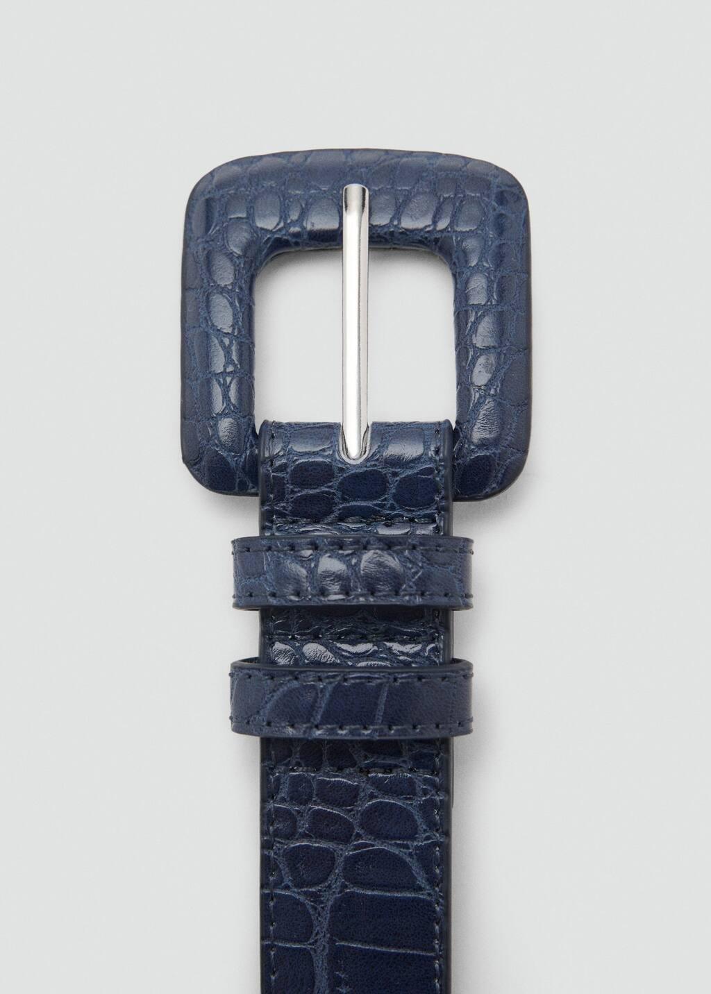 Blue Crocodile-Effect Belt, , large image number 1