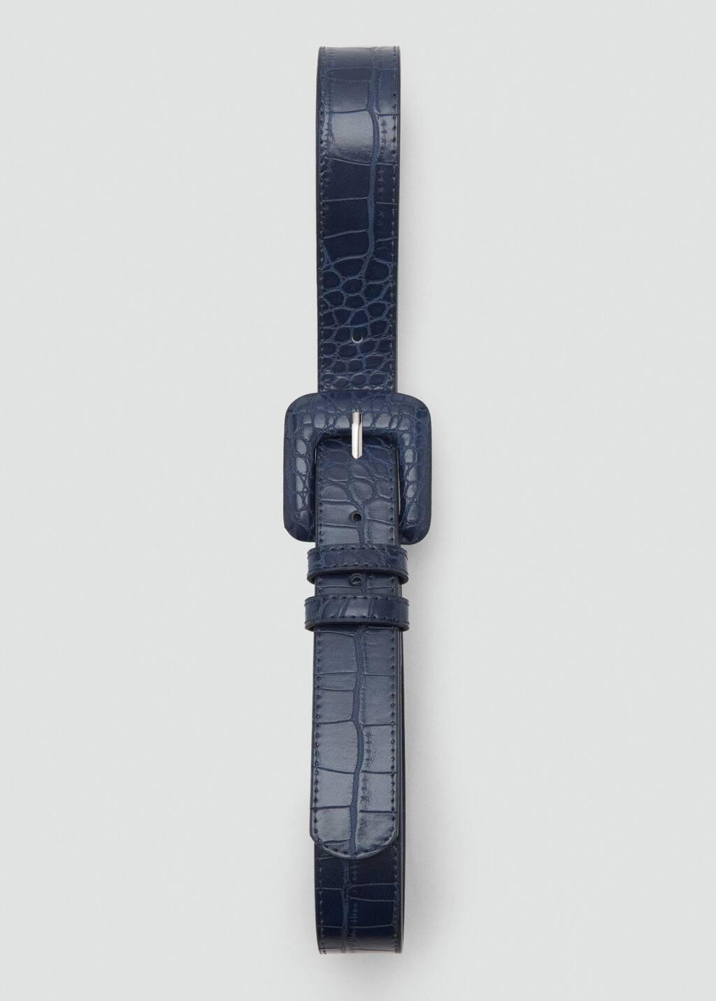 Blue Crocodile-Effect Belt, , large image number 2