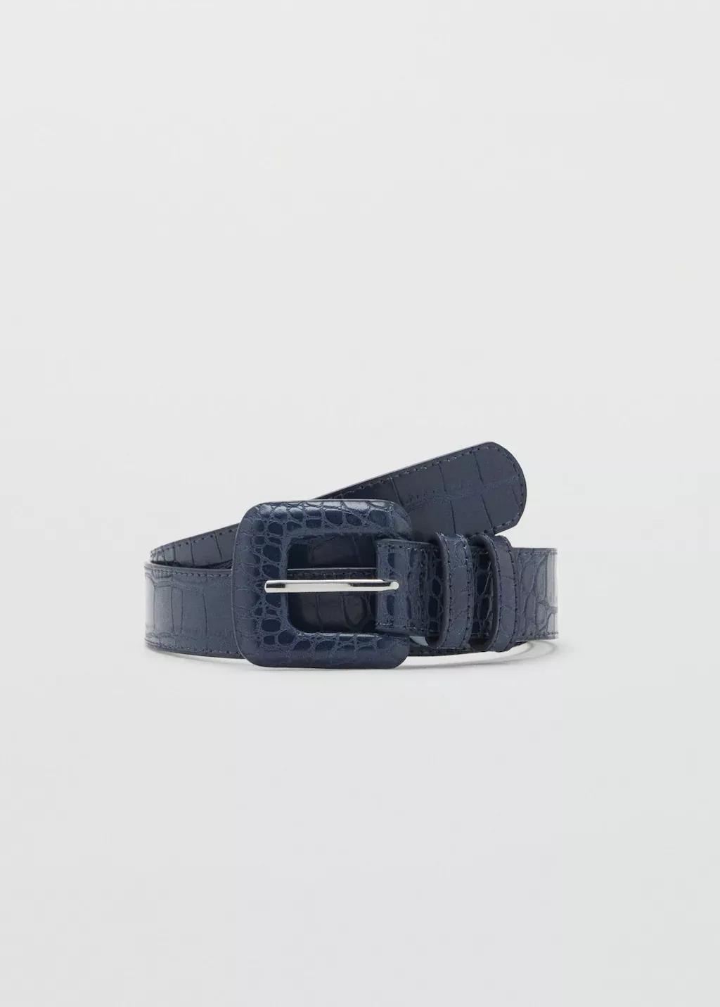 Blue Crocodile-Effect Belt, , large image number 3