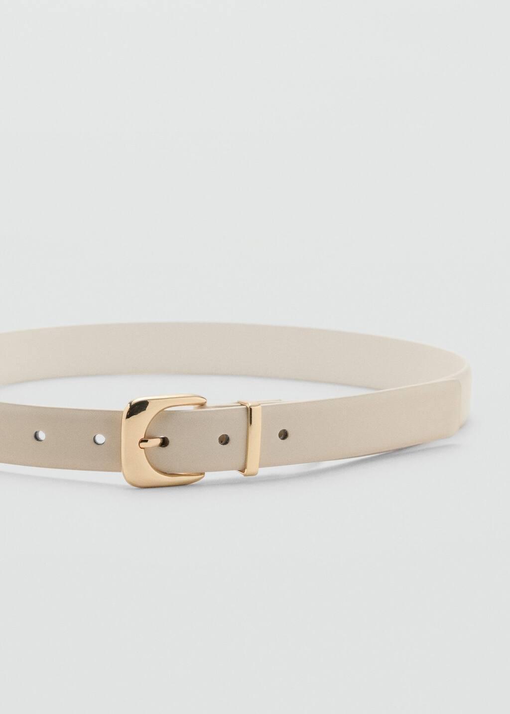LIGHT BEIGE Leather effect belt with buckle, Light Beige, large image number 0