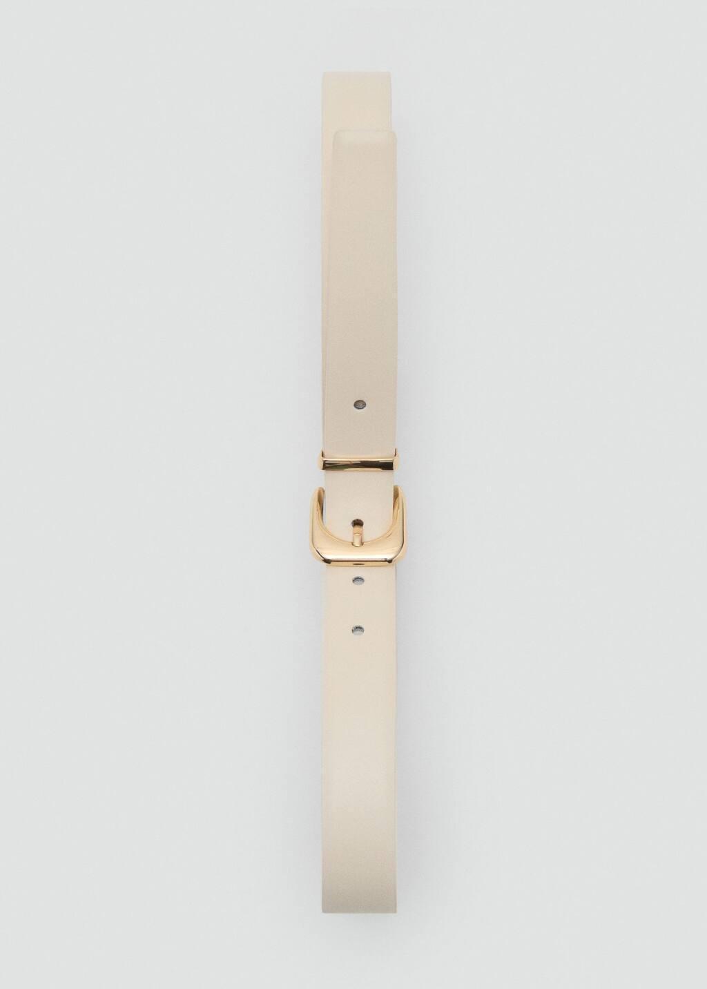 LIGHT BEIGE Leather effect belt with buckle, Light Beige, large image number 2