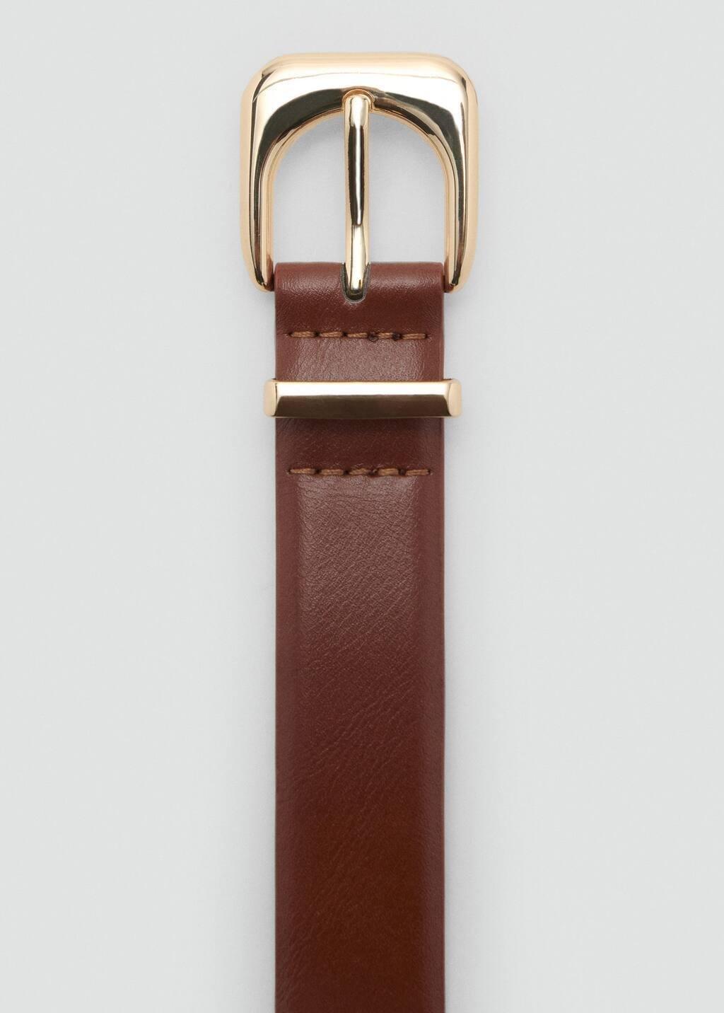 BROWN Leather effect belt with buckle, , large image number 1
