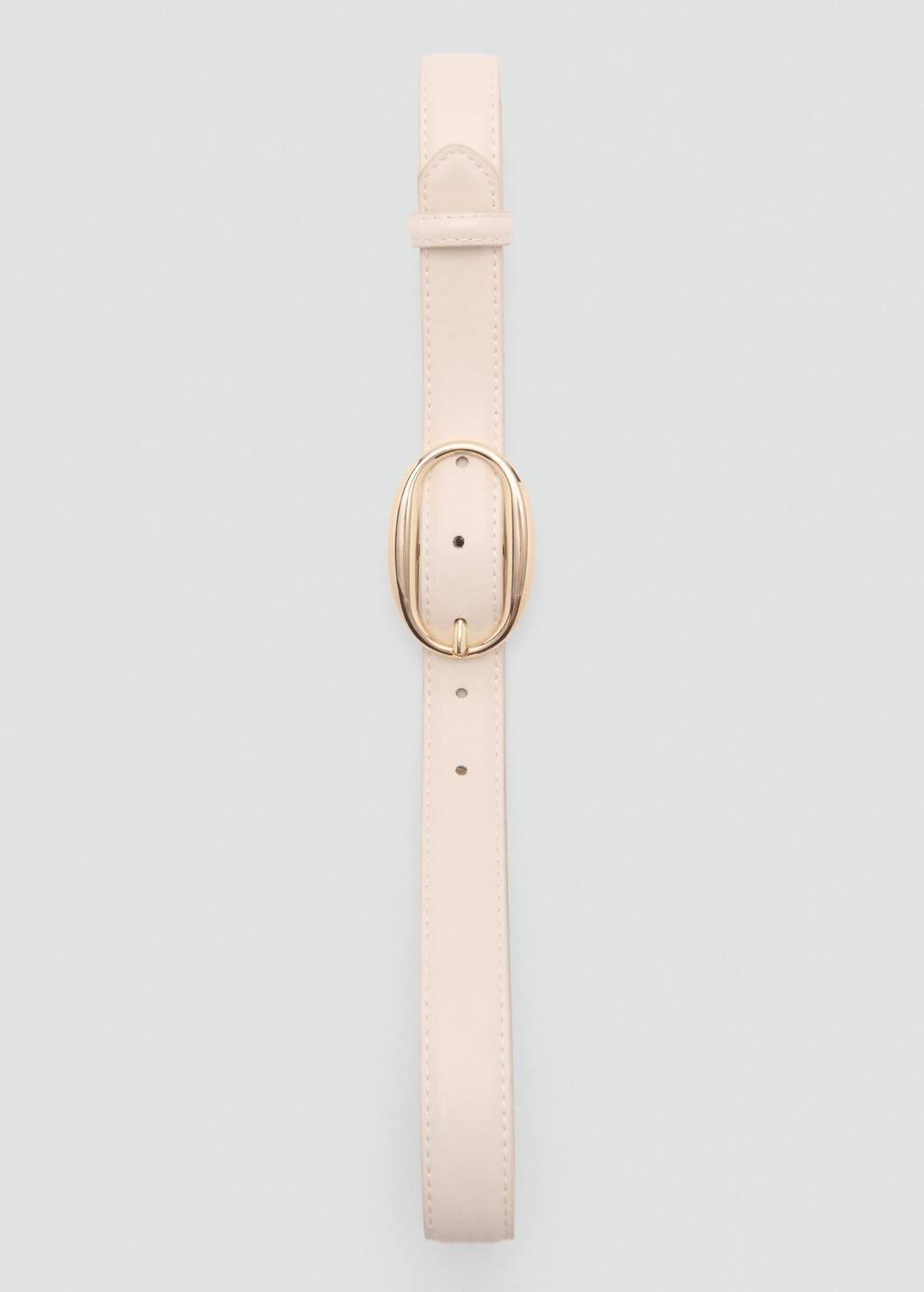 Beige Oval Buckle Belt, , large image number 2